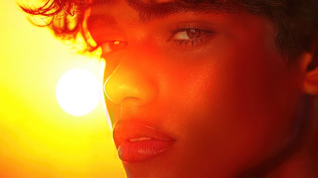 A woman with curly hair photo