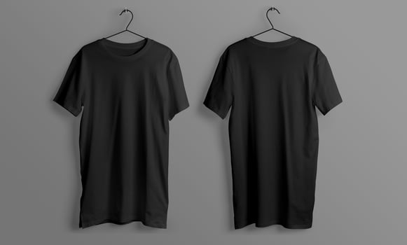 Black t - shirt mockup on a hanger photo