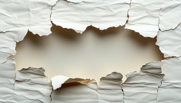 A hole in a piece of paper with a hole in it photo