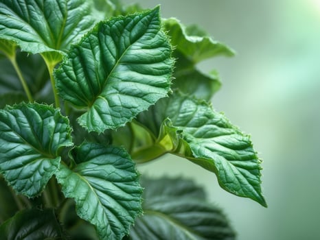 Close Up of Lush Green Leaves - Nature Texture Background. photo