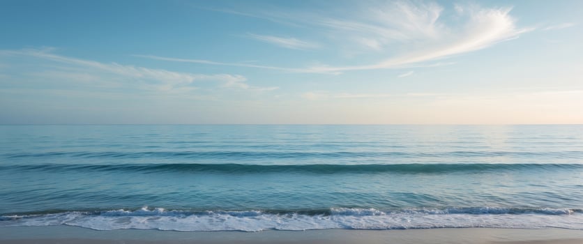 Serene Ocean Scene with Blue Water and Bright Sky photo