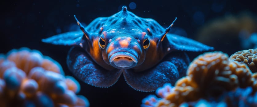 Vivid Exploration of Marine Wildlife in Dramatic Lighting photo