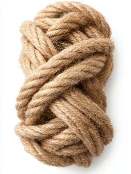 Close up of a coiled natural fiber rope photo