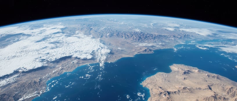 Earth view from space showing the horizon and atmosphere photo
