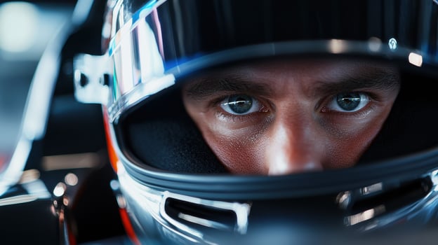 A man wearing a helmet is looking at the camera photo