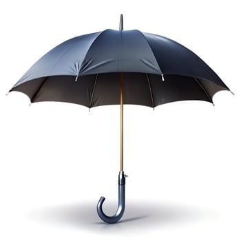 umbrella in black color isolated on white background. photo