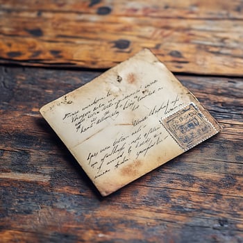 Old letter on wooden table by josephine for stocksy united photo