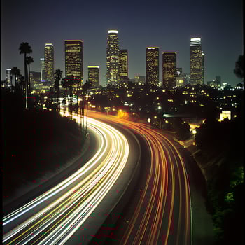The city lights are on photo