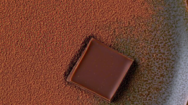 A chocolate bar is shown on a plate photo