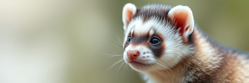 Close-up view of a ferret exploring its surroundings in a natural setting during daylight hours photo