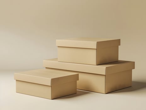 Three boxes stacked on top of each other photo