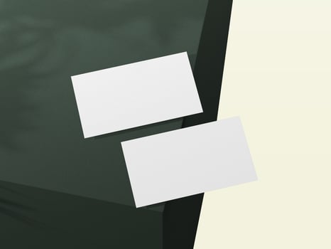Professional presentation of blank business cards photo
