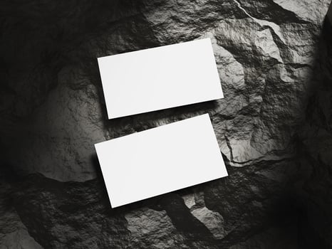 Minimalist card mockup with rugged natural texture photo