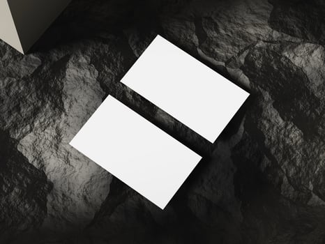 Card mockup on rugged stone backdrop photo