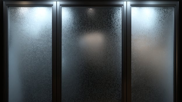 Textured Glass Panels in Dark Frame Provide Privacy and Style photo