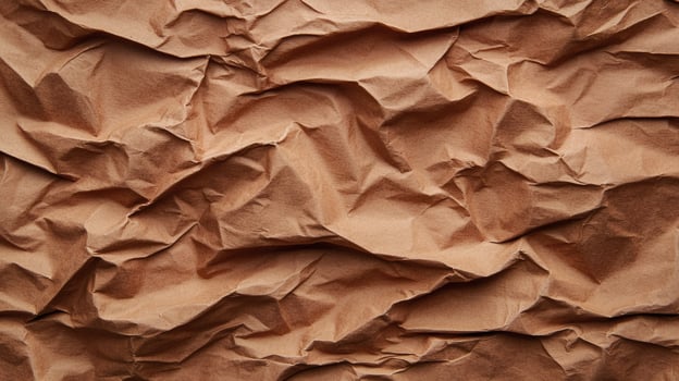 Crumpled Brown Paper Texture with Shadows and Highlights for Background Use photo
