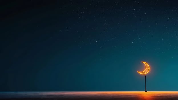 A crescent moon is lit up by the night sky photo