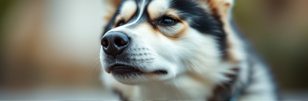 Dog relaxing in a natural setting during a calm afternoon, showcasing its expressive features and serene demeanor photo