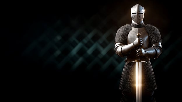 A knight in armor holding a sword photo