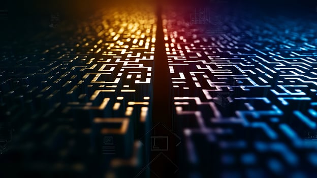 A computer screen with a maze pattern photo