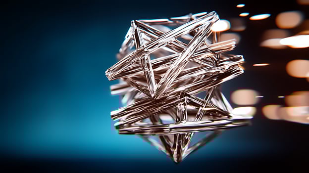 A close up of a metal sculpture with lights photo