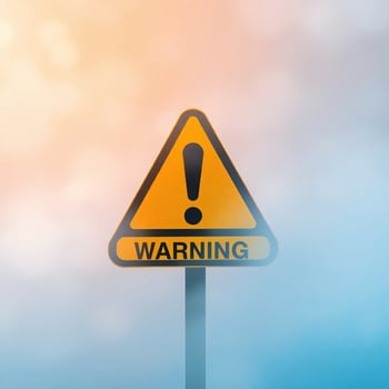 Warning Triangle in Atmospheric Mist, Soft Dreamy Atmosphere, Emergency Warning Sign, Danger Sign photo