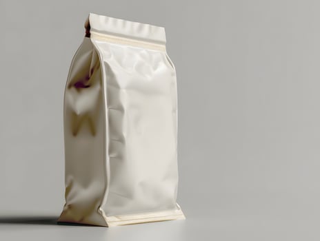 Minimalist white food bag mockup for packaging design photo