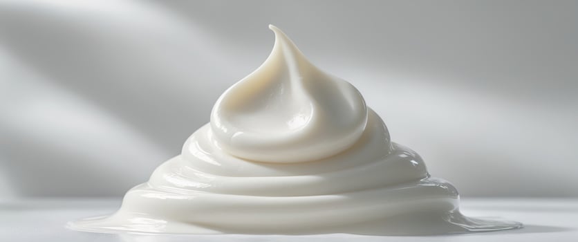 Creamy White Lotion Texture for Skincare Beauty Product Background. photo