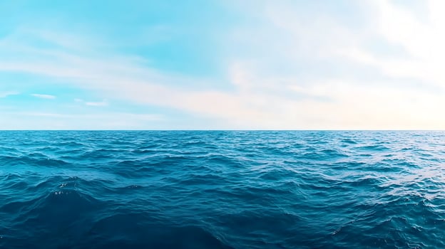 Sea water with blue sky background photo