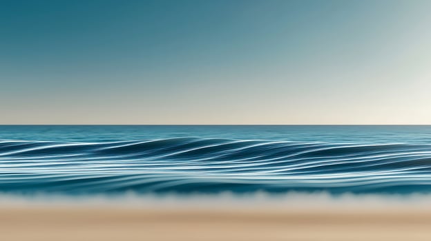 Wave at the beach with blue sky and sun photo