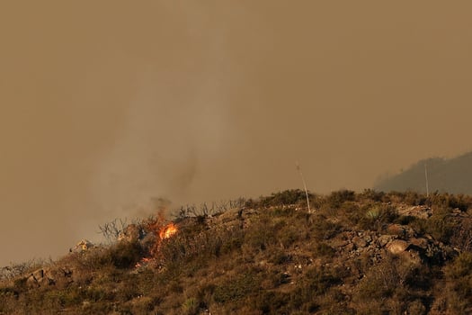 Firefighters Battle Franklin Fire Malibu California Wildfire photo