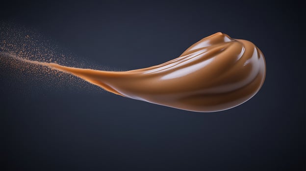 A chocolate liquid being sprayed out of a bottle photo