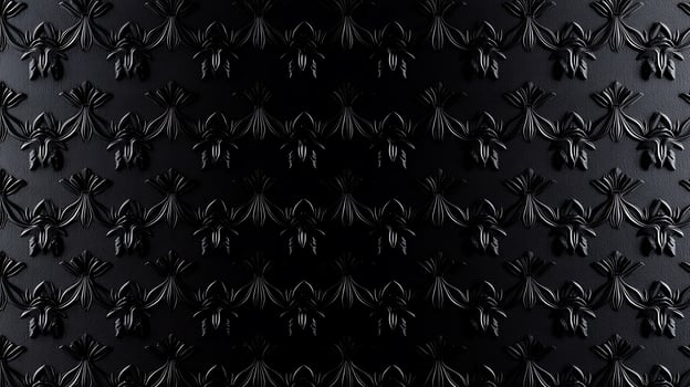 A black background with a pattern of flowers photo