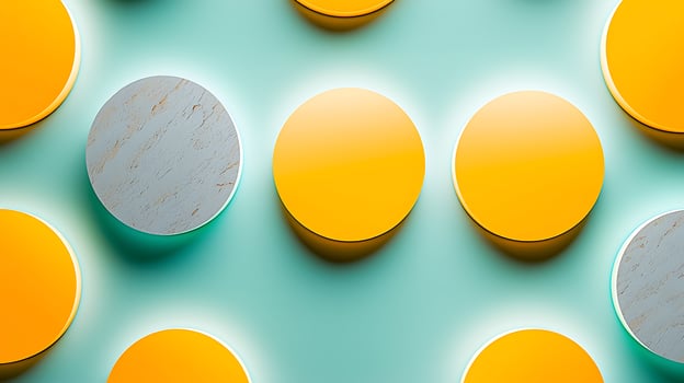 A bunch of yellow and white circles photo
