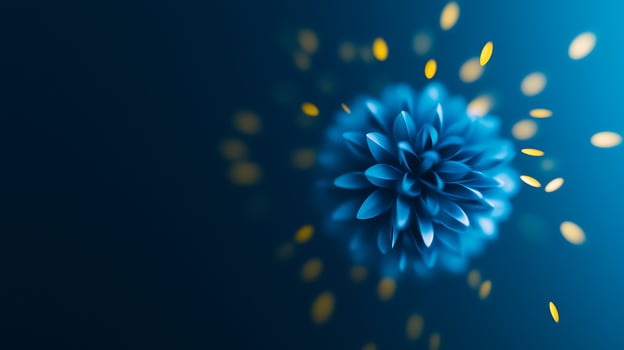Blue flower with golden light on it photo