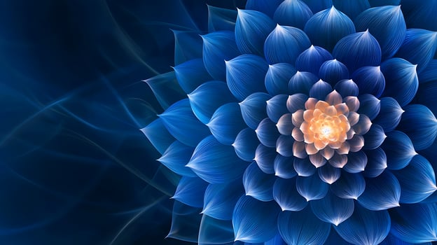 A blue flower with a yellow center photo