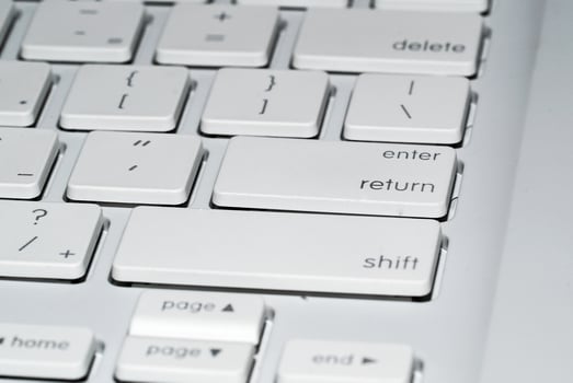 Close up of keyboard of a modern laptop photo