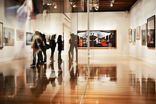 People walking in a museum photo
