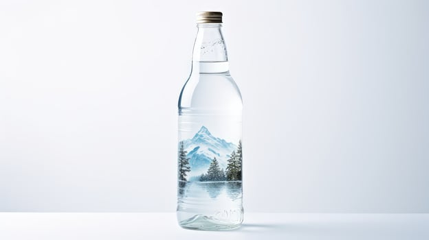 decorative water bottle white background photo