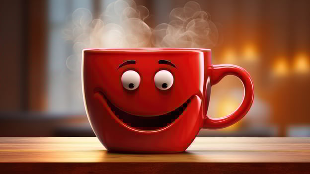 smiley cartoon coffee mug photo