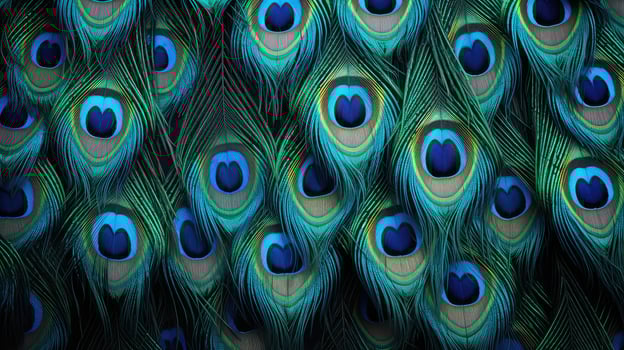 display blue peacock feather photo