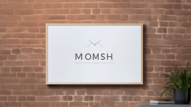 sleek brick wall mockup photo