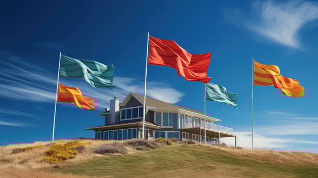 windy flag house photo