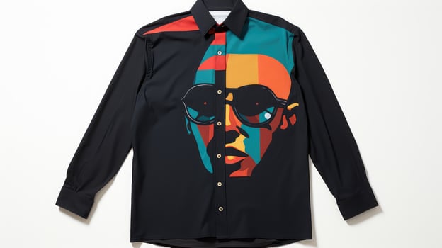 print long sleeve shirt black photo