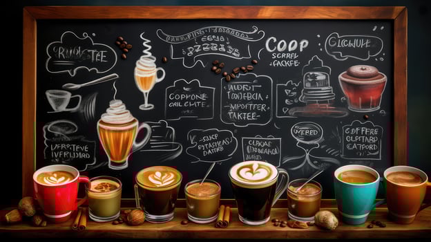 ingredients coffee chalk board photo