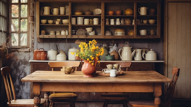 vintage brown wood table photo