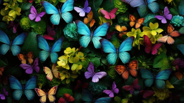 group green butterflies photo