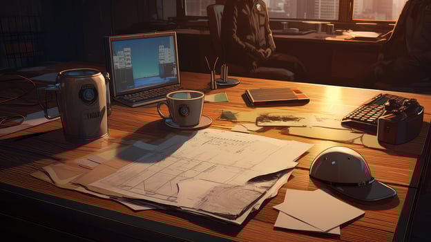 surveillance detective desk photo