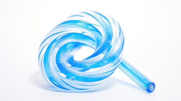 spiral candy cane blue photo