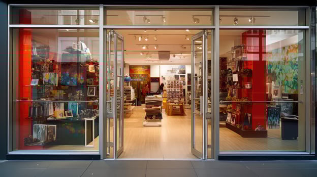 retail glass doorway photo